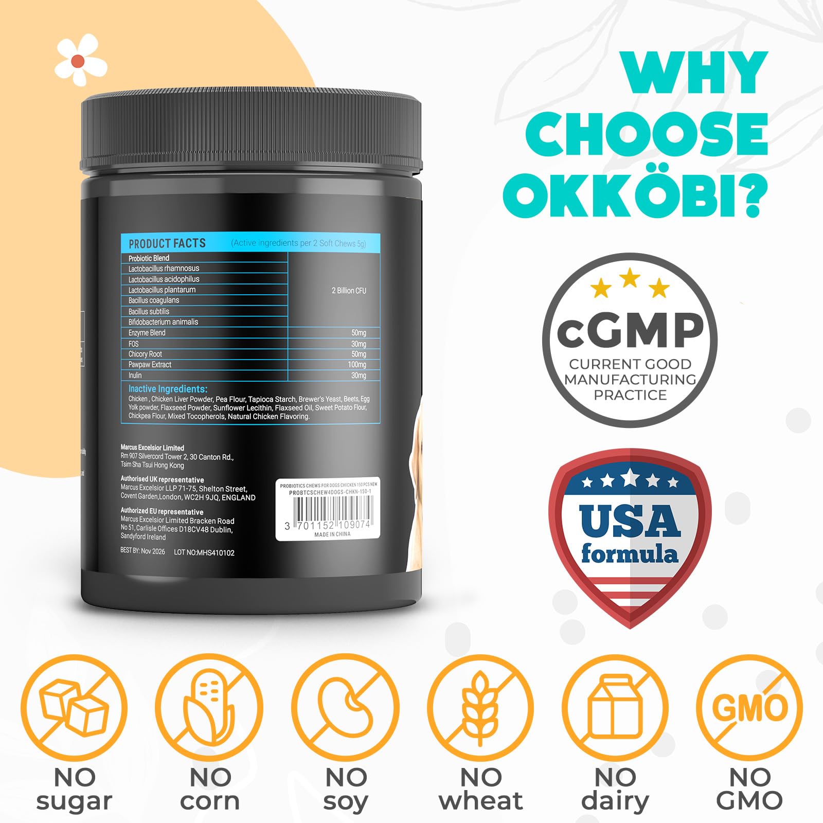 OKKÖBI ingredients Pawpaw Extract and chicory fiber for tummy comfort