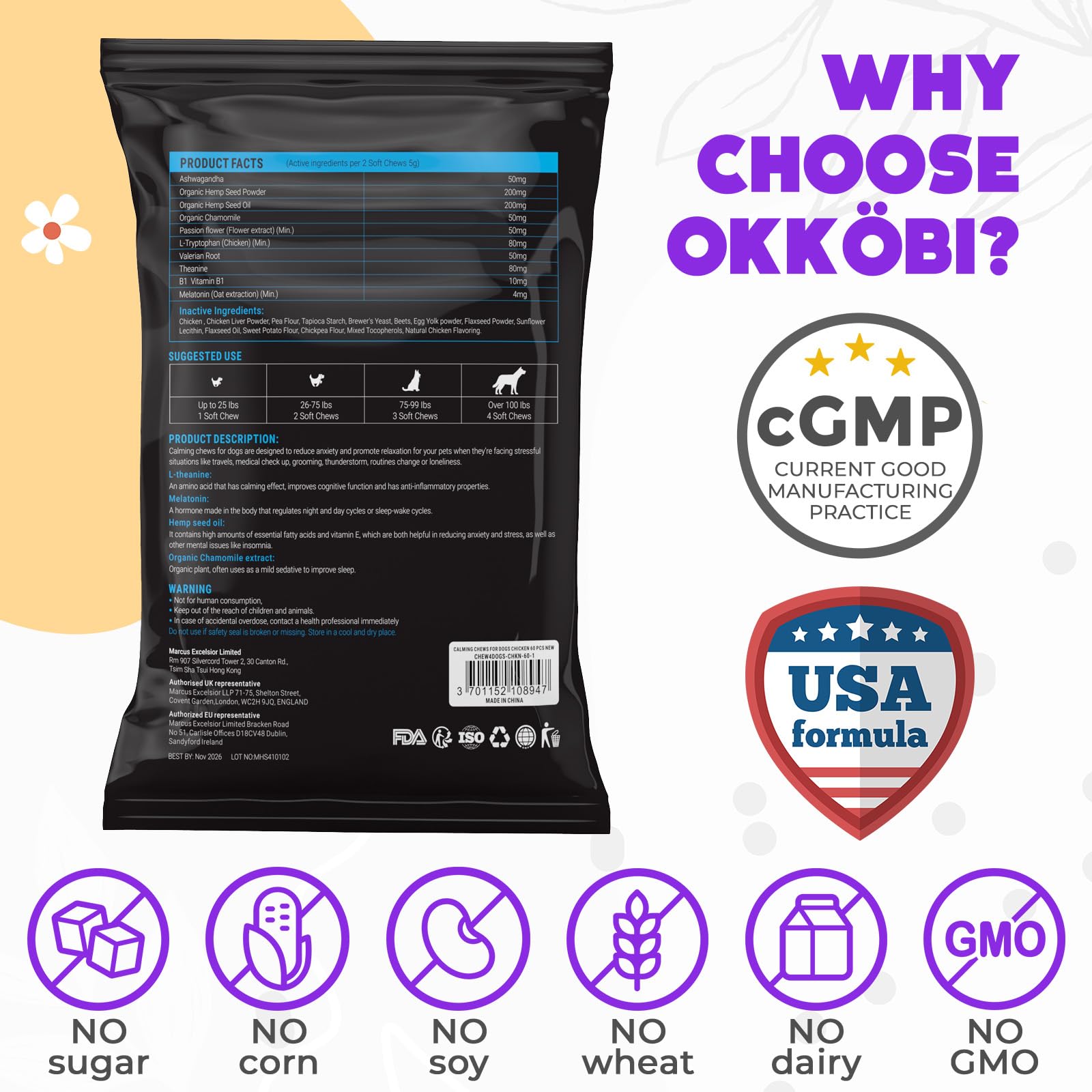OKKÖBI travel-ready chews reduce stress during car rides