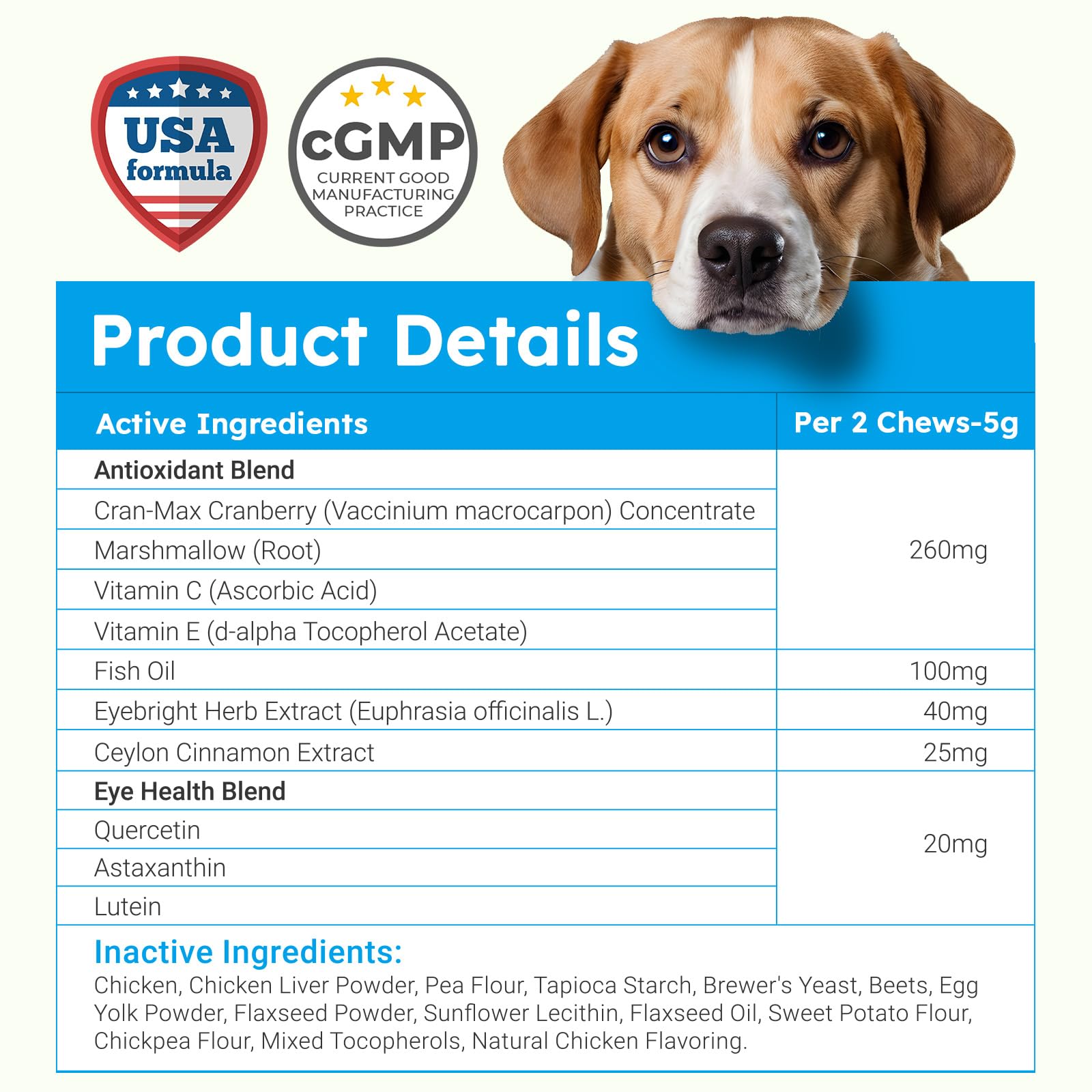 OKKÖBI vitamin C and E bites for canine eye health
