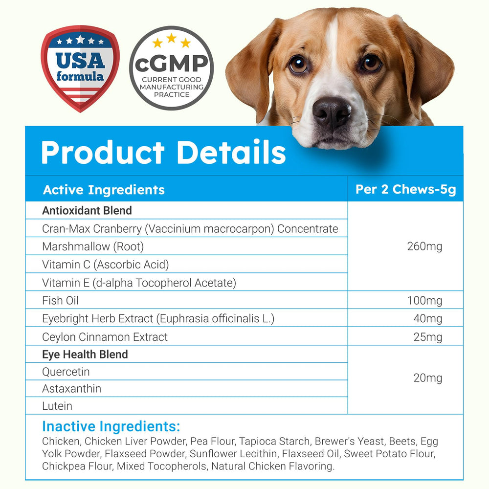 OKKÖBI vitamin C and E bites for canine eye health