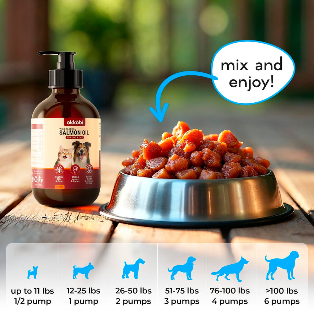 OKKÖBI Wild Alaskan Salmon Oil supports joint comfort for active pets