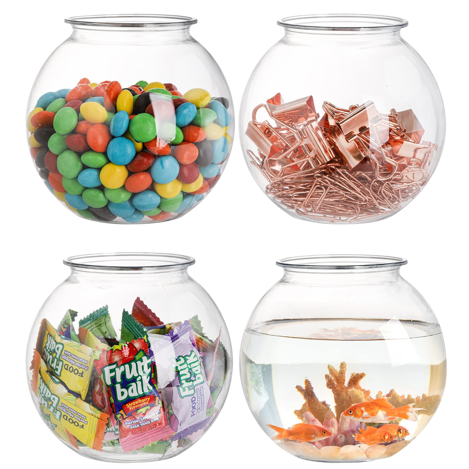 Okllen ivy bowl crystal-clear plastic showcases contents for candy or crafts