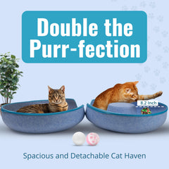 Okoco Cat Tunnel Bed interior view shows spacious 24-inch tunnel for large cats