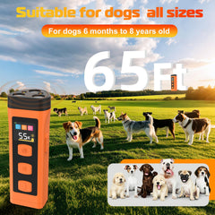 OKSJ Dog Bark Deterrent Device LED display shot, mode and battery status for confidence