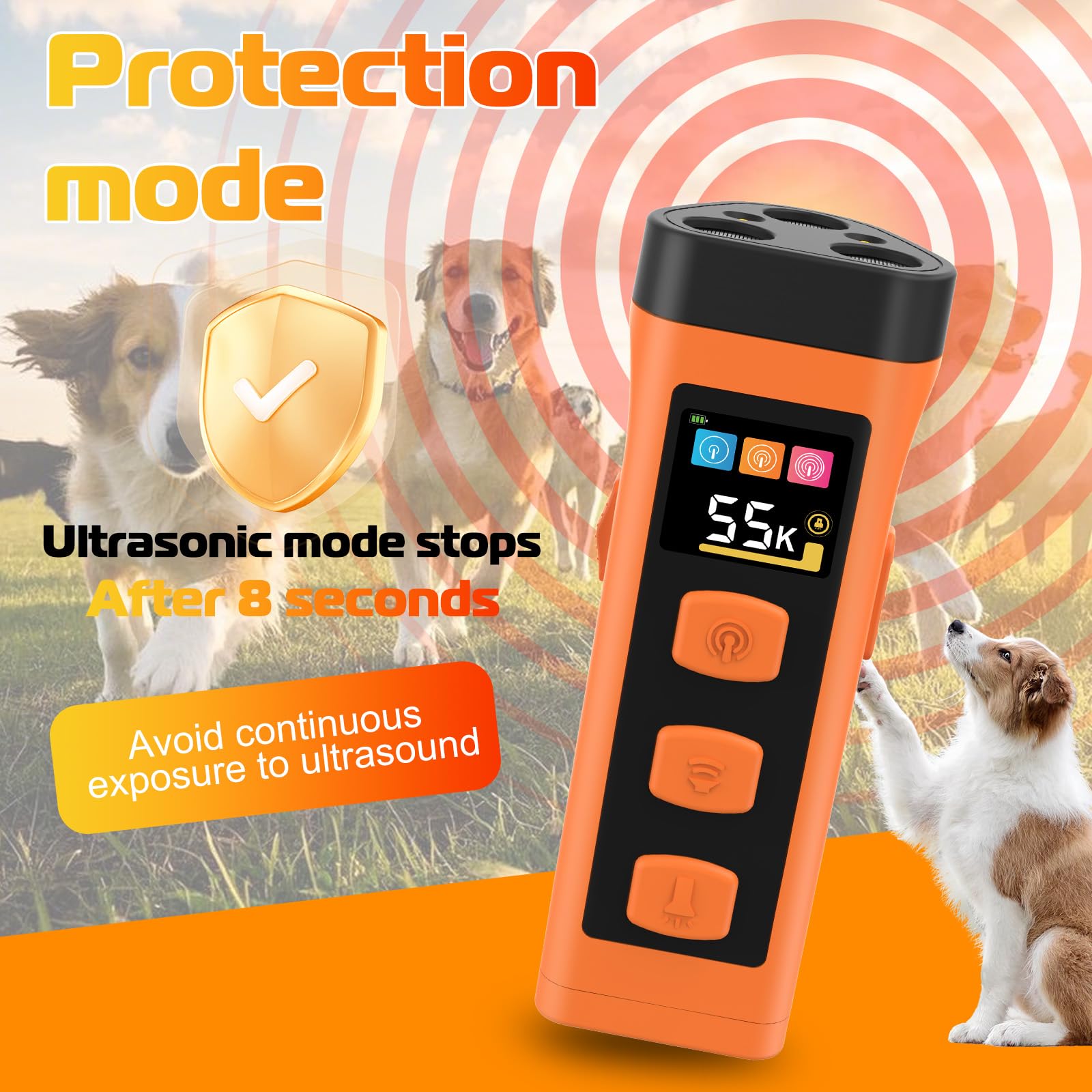 OKSJ Dog Bark Deterrent Device night-use glow, improves visibility during training