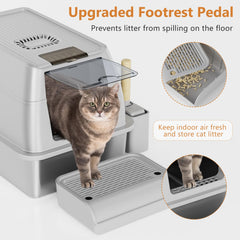 OKSOTY cat litter box footrest for easy access for short-legged or senior cats