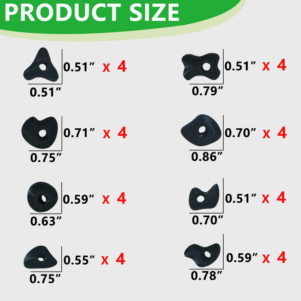 Okueejur rock hold assortment ready for customizable climbing wall in reptile enclosures.