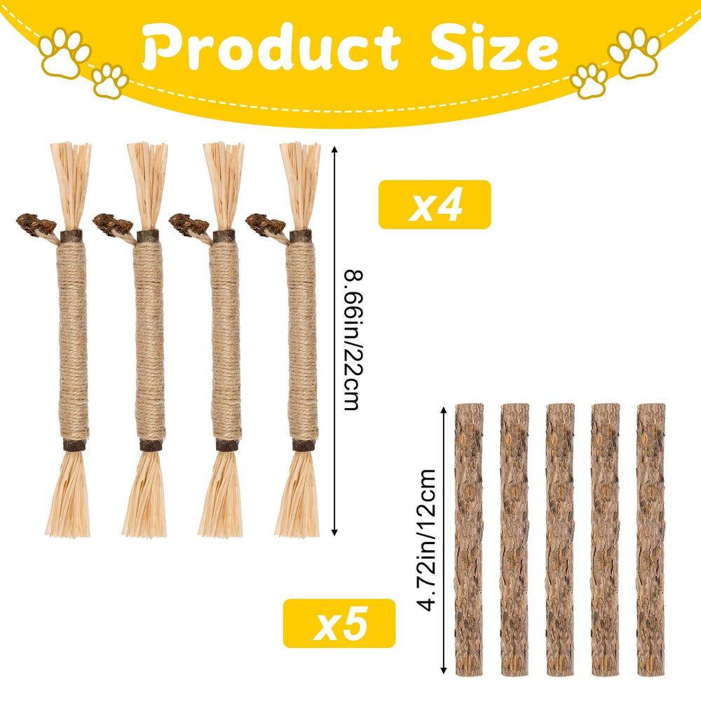 Okxiri silvervine sticks cat toy on rug, stimulating play and stress relief.