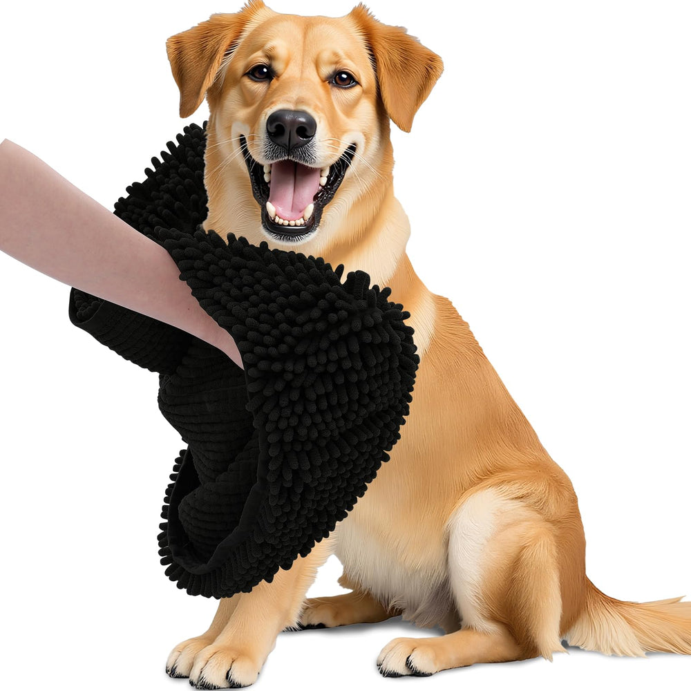 OLANLY Chenille dog towel close-up shows soft fibers for gentle post-bath drying