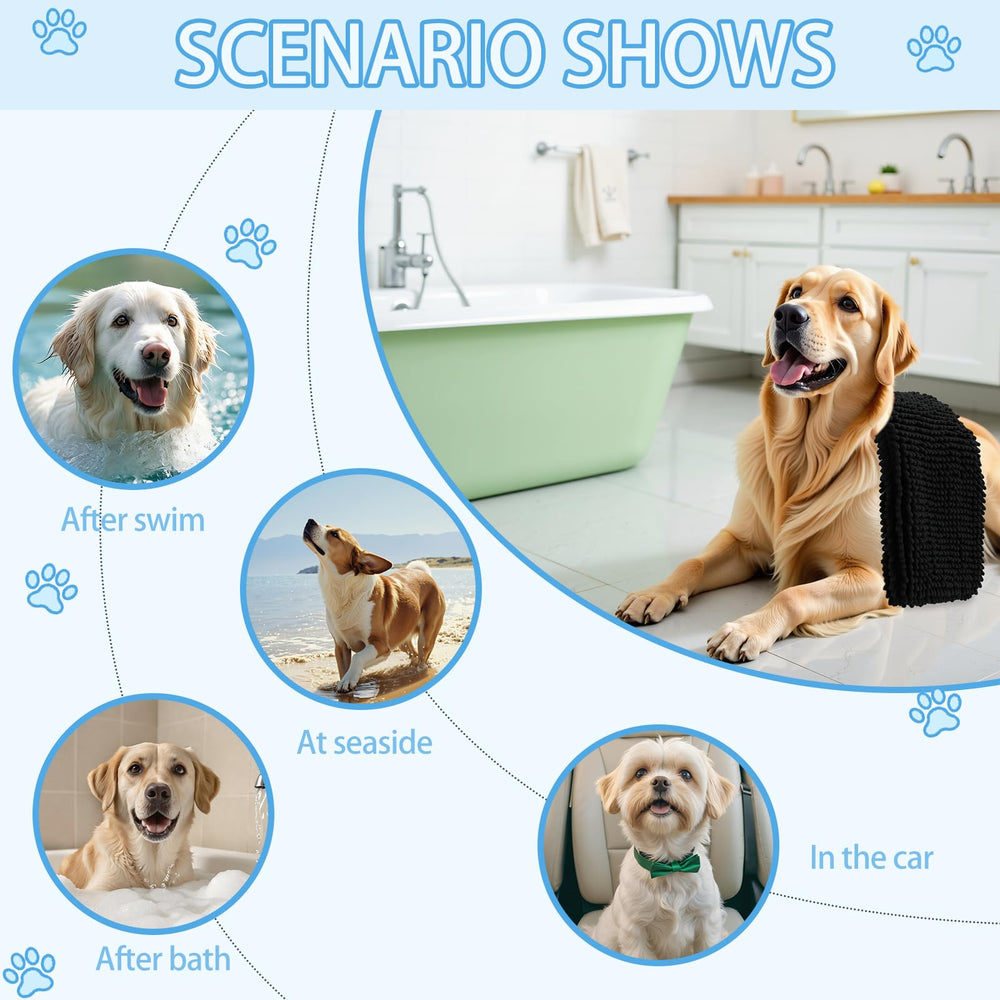 OLANLY dog towel indoor-outdoor use ready for baths and trips