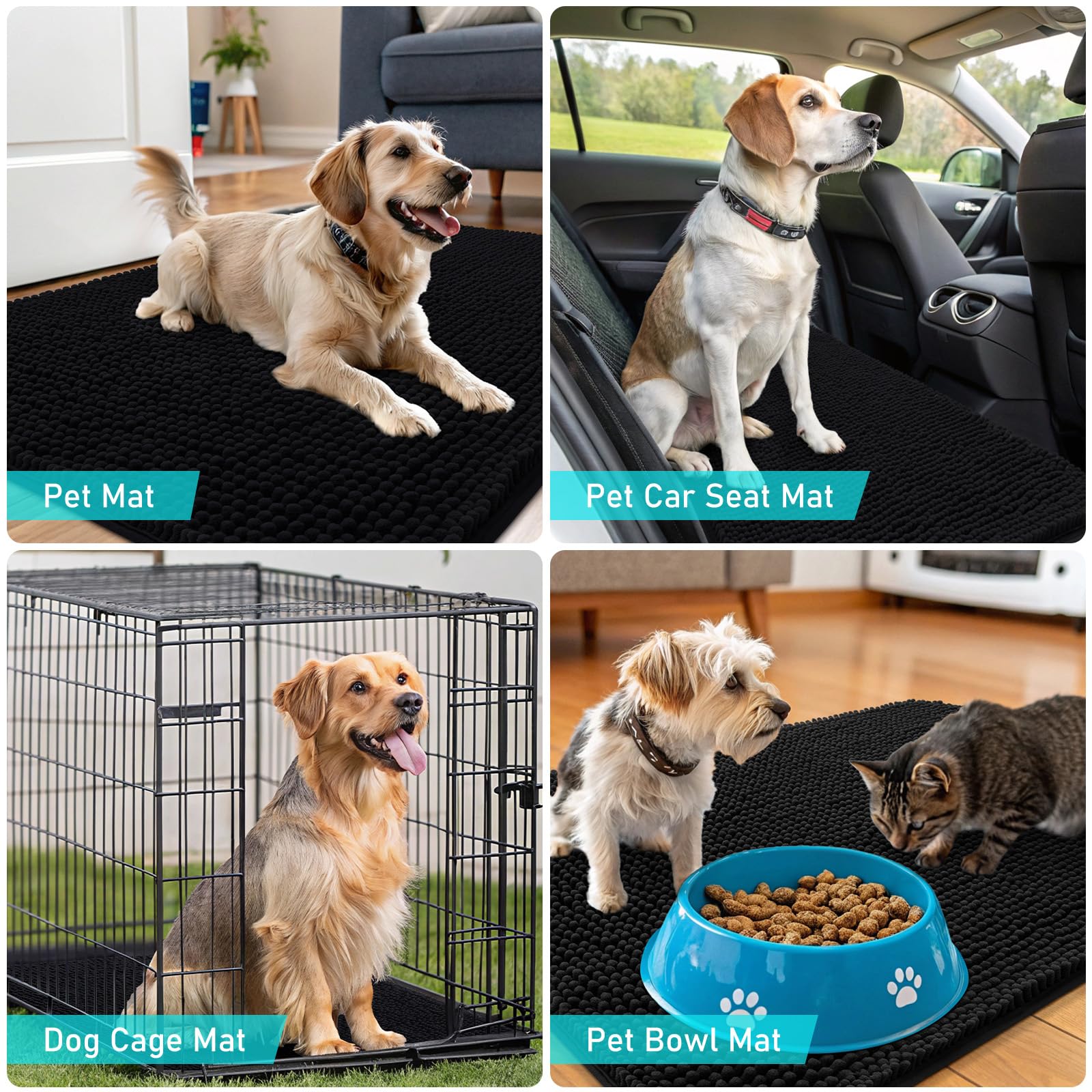 OLANLY Dog Door Mat indoors/outdoors versatility for crates and cars