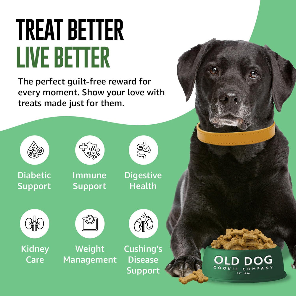 Old Dog Cookie Company 2-calorie bite closeup showing training rewards for positive reinforcement.