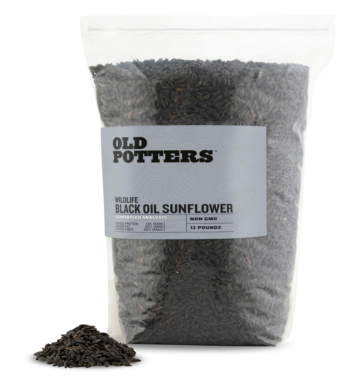 Old Potters Wildlife Black Oil Sunflower Seeds in a backyard feeder for diverse birds and year-round delight.