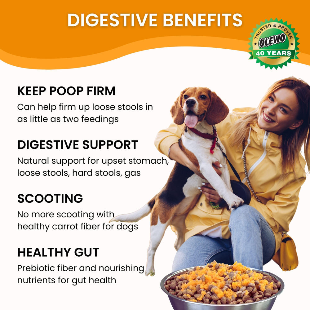 Olewo Original Carrots for Dogs German-made label emphasizing quality and natural ingredients
