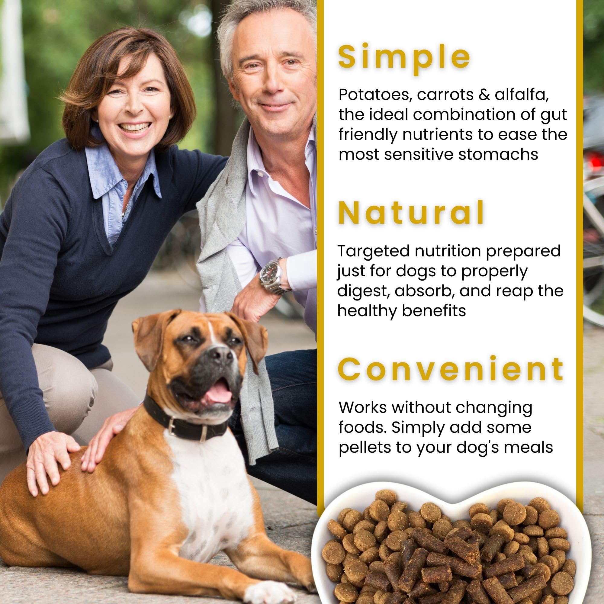 Olewo Rootsies training pellets used as tasty treats to reinforce good behavior.