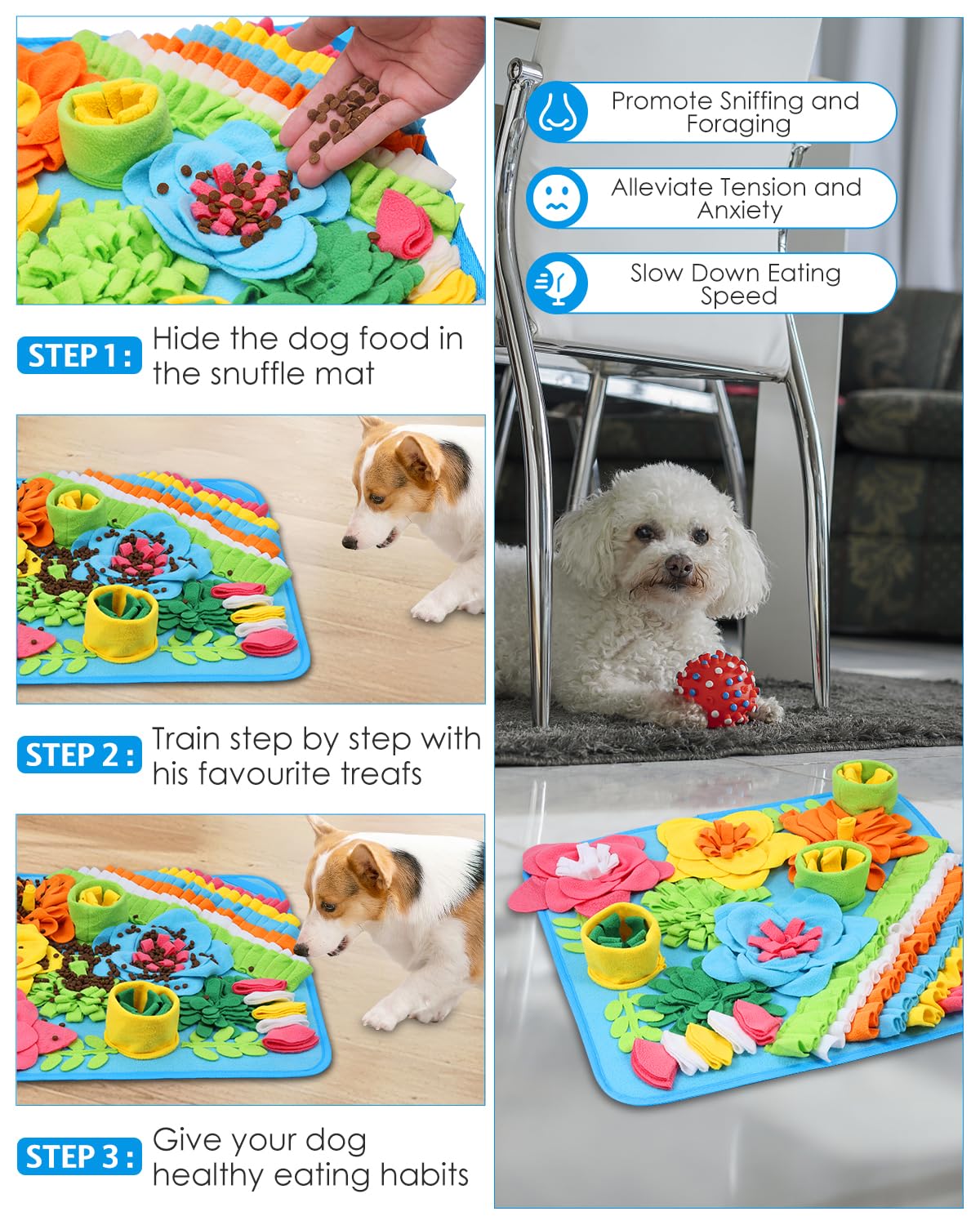 Olipiter Snuffle Mat foldable travel-friendly design for easy storage.