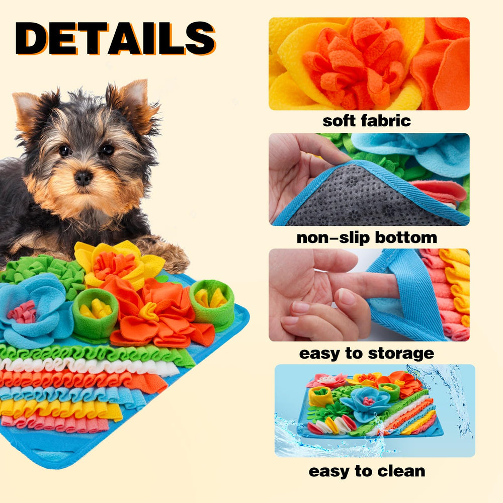 Oliumt Snuffle Mat dog-sniffing-treats image highlights treat discovery and cognitive play.