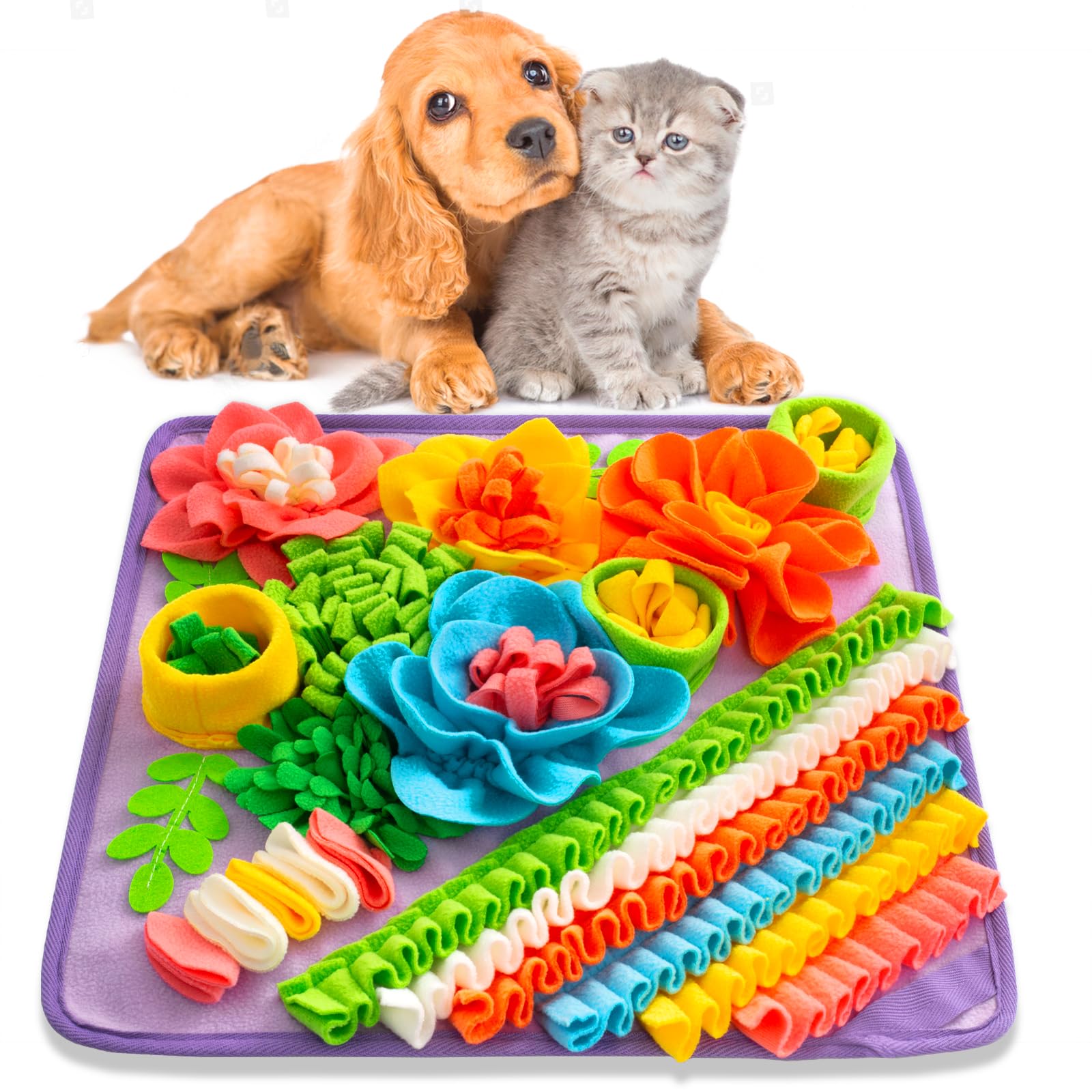 Oliumt Snuffle Mat for dogs side view promotes slow feeding and mental engagement.