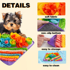 Oliumt Snuffle Mat dogs treat-hidden shows foraging enrichment during meals.