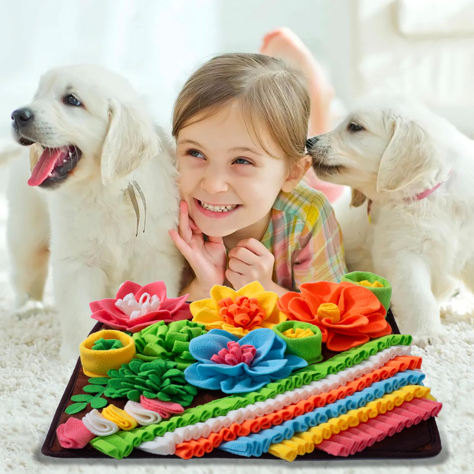 Oliumt Snuffle Mat machine-washable material for easy cleaning.