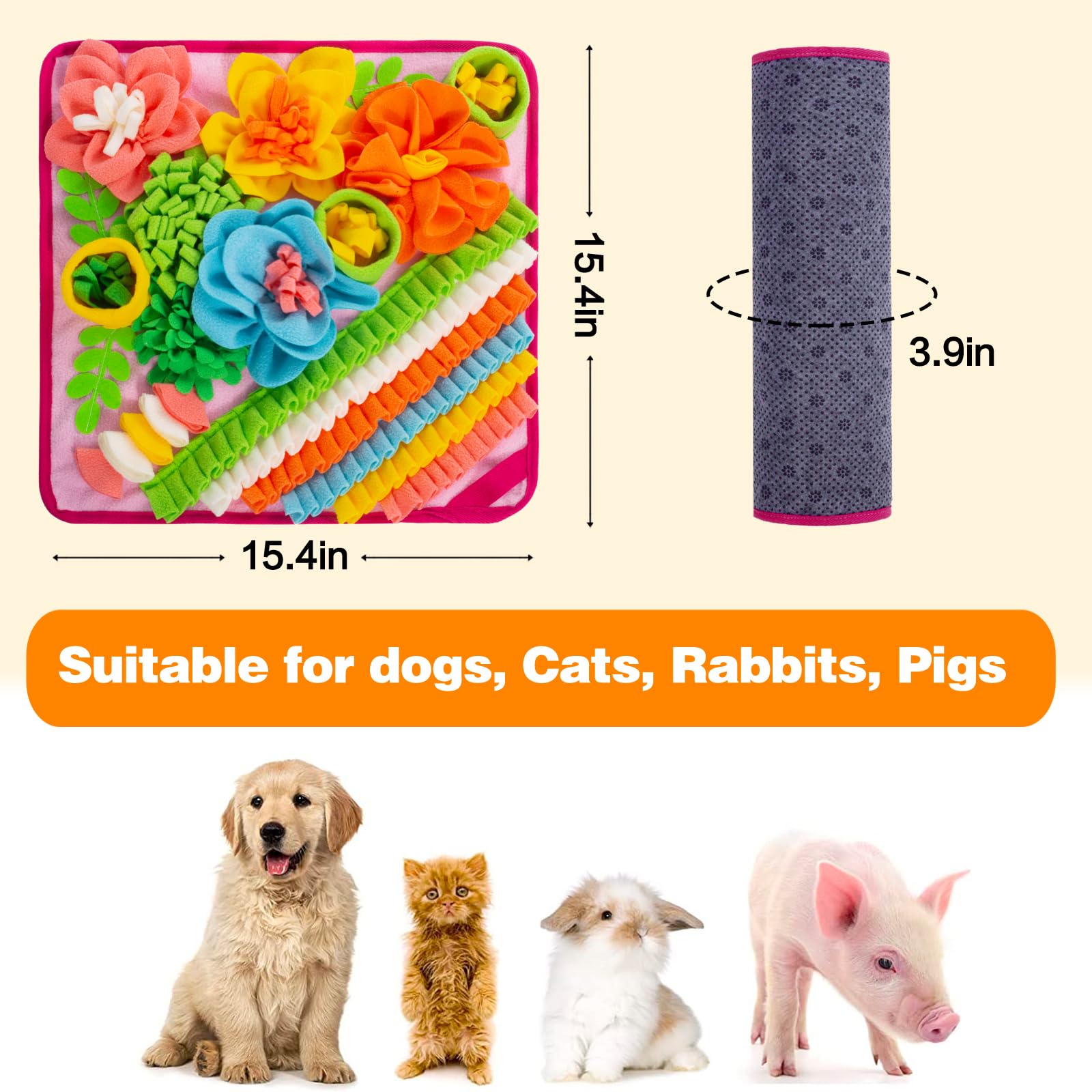 Oliumt Snuffle Mat is machine-washable for easy cleanup after play.