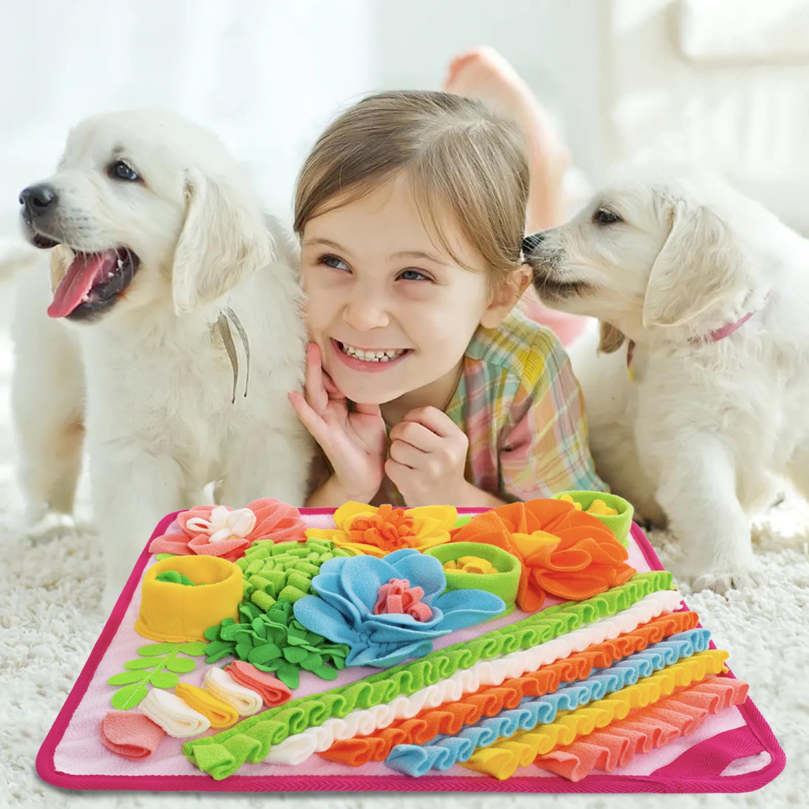 Oliumt Snuffle Mat pink design as a stylish enrichment accessory.