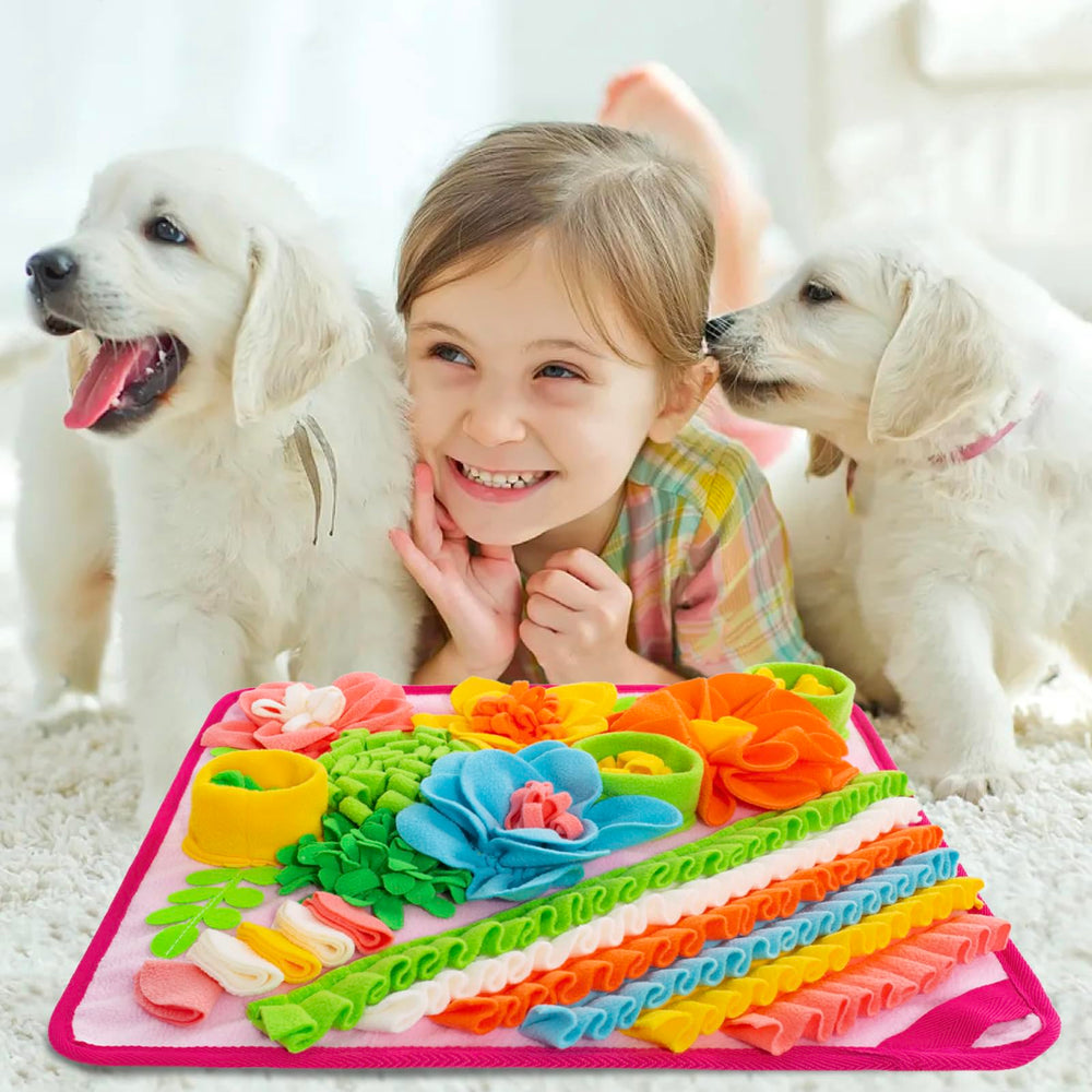 Oliumt Snuffle Mat pink design as a stylish enrichment accessory.