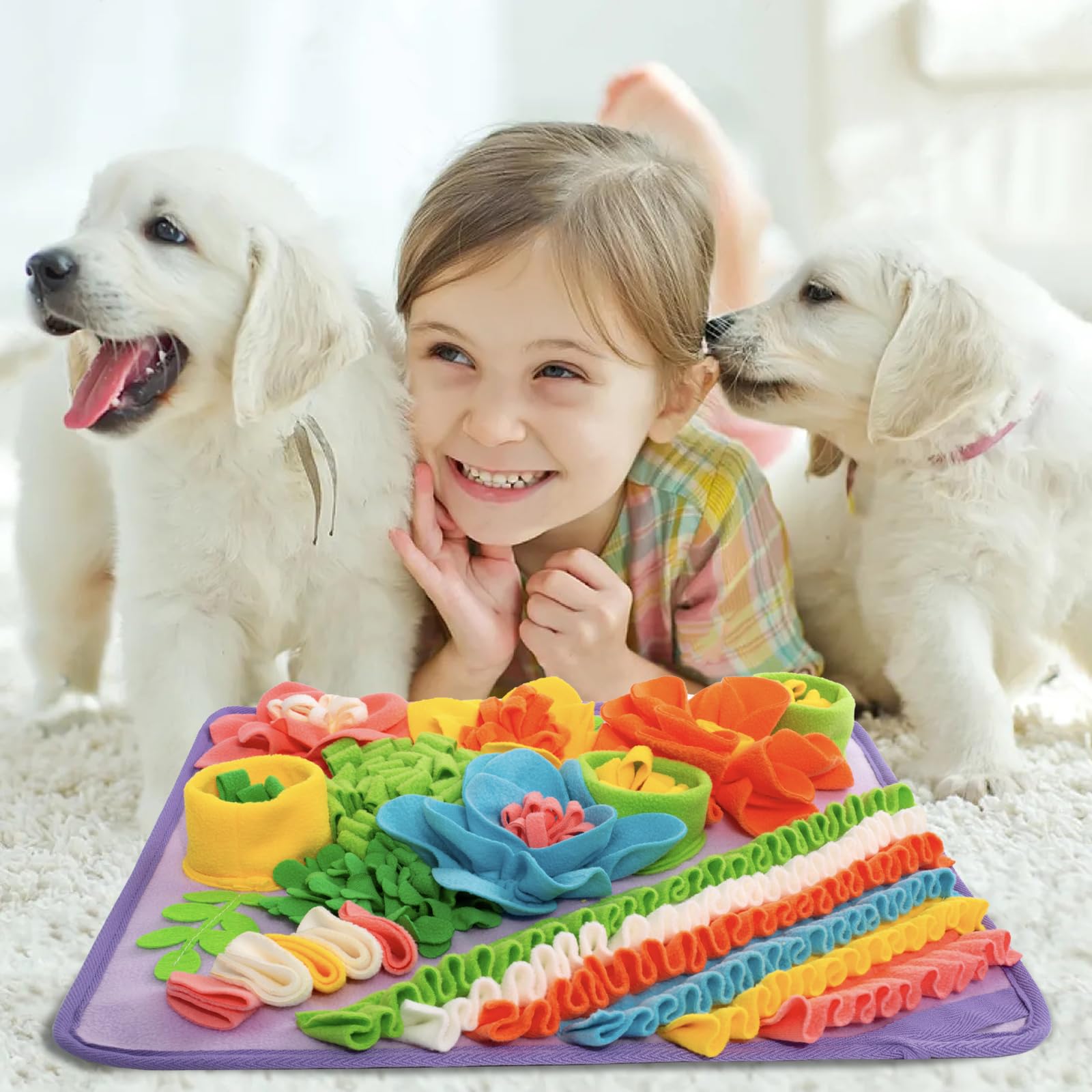 Oliumt Snuffle Mat purple color closeup emphasizes stylish, tactile enrichment.