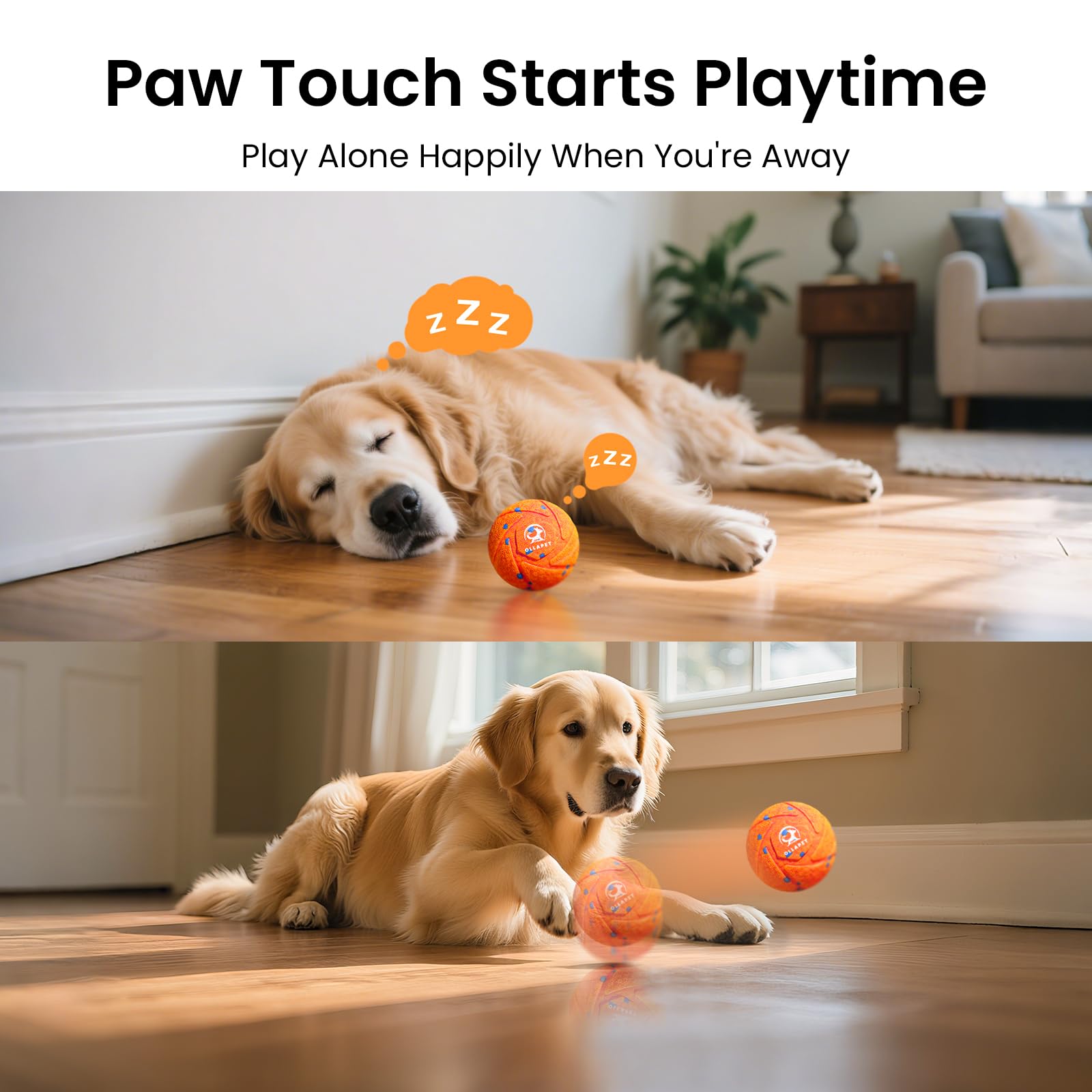 Ollapet ball IPX7 waterproof shell for easy cleaning after messy runs