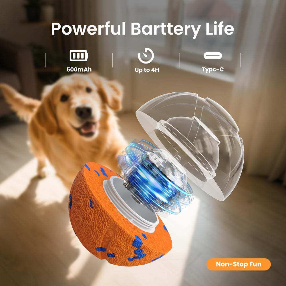 Ollapet ball charging with USB-C for quick play sessions