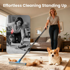 Ollapet extendable 48in rake reaches under furniture for deep cleaning.