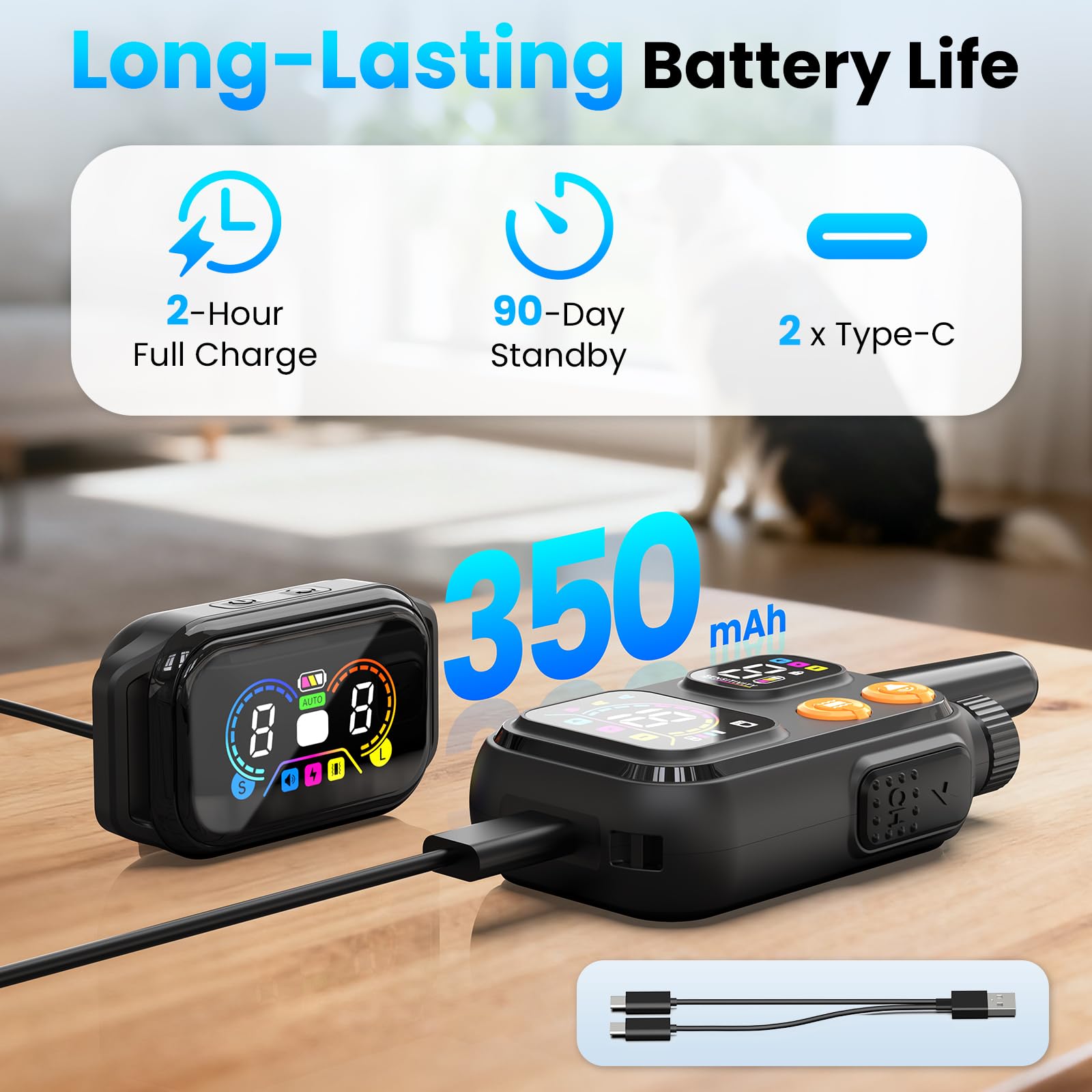 Ollapet remote with clear LCD screen shows mode and battery status