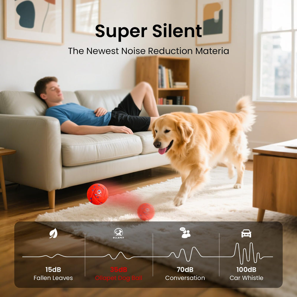 Ollapet Smart Ball designed for medium to large dogs, 3.2-inch diameter.