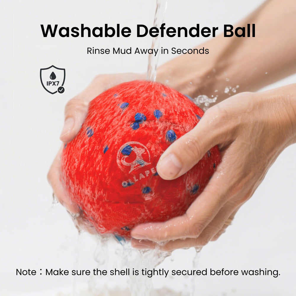Ollapet Smart Ball dog-play scene highlighting durable shell.