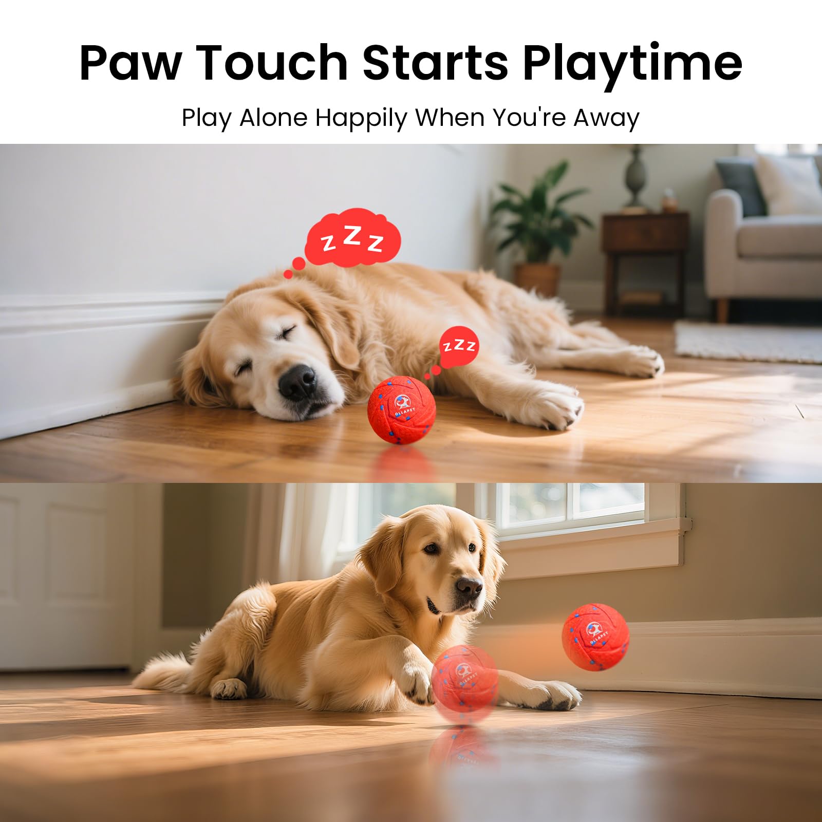 Ollapet Smart Ball waterproof IPX7 with quick cleaning.