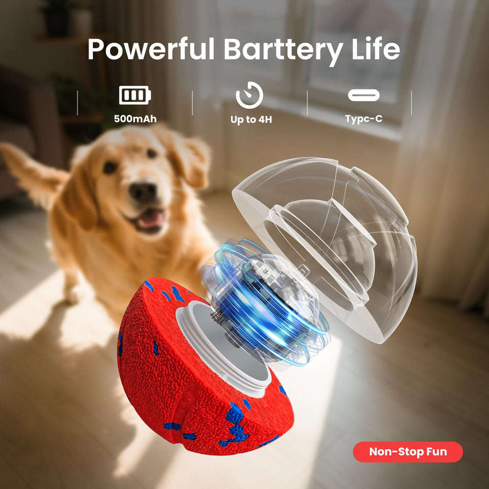 Ollapet Smart Ball charging scene with USB-C cable.