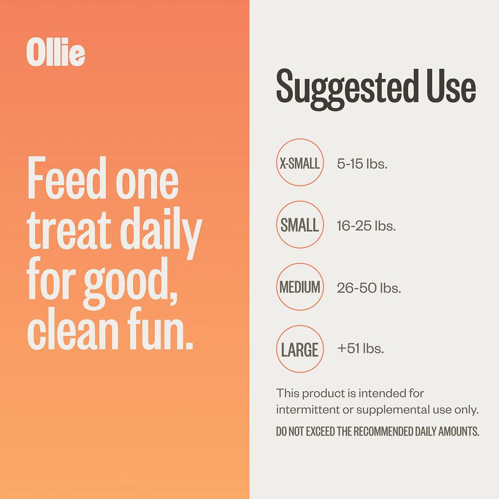 Ollie dental chews healthy-teeth gums emphasis and chewy texture