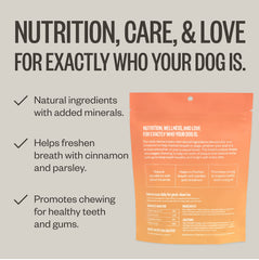 Ollie dental chews parsley cinnamon aroma highlights natural flavor