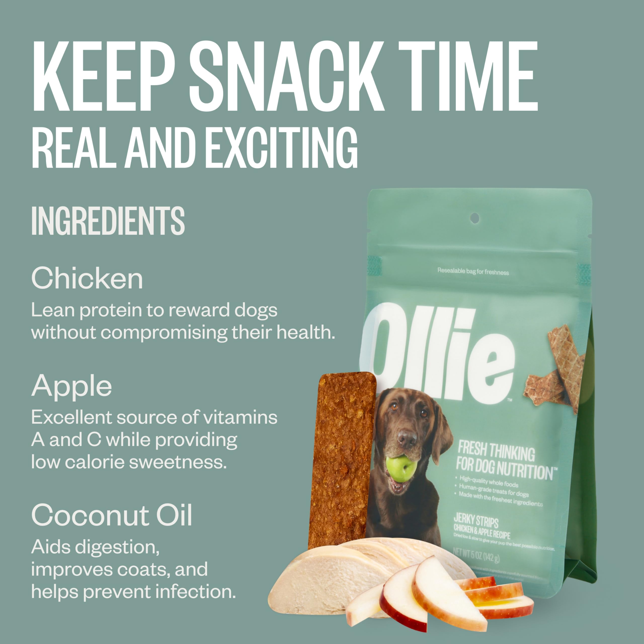 Ollie USA made label on the pack highlights clean ingredients
