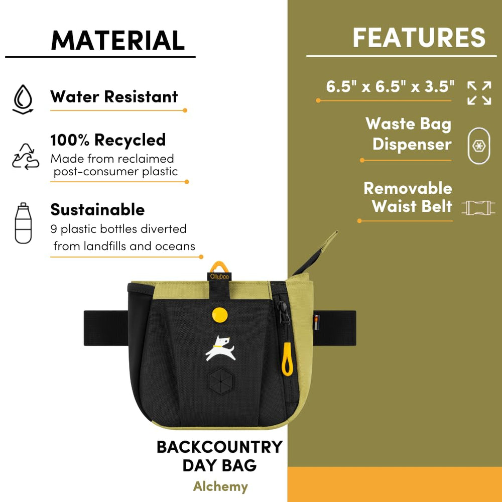 OllyDog Backcountry Day Bag compact size fits essentials without bulk for daily use.