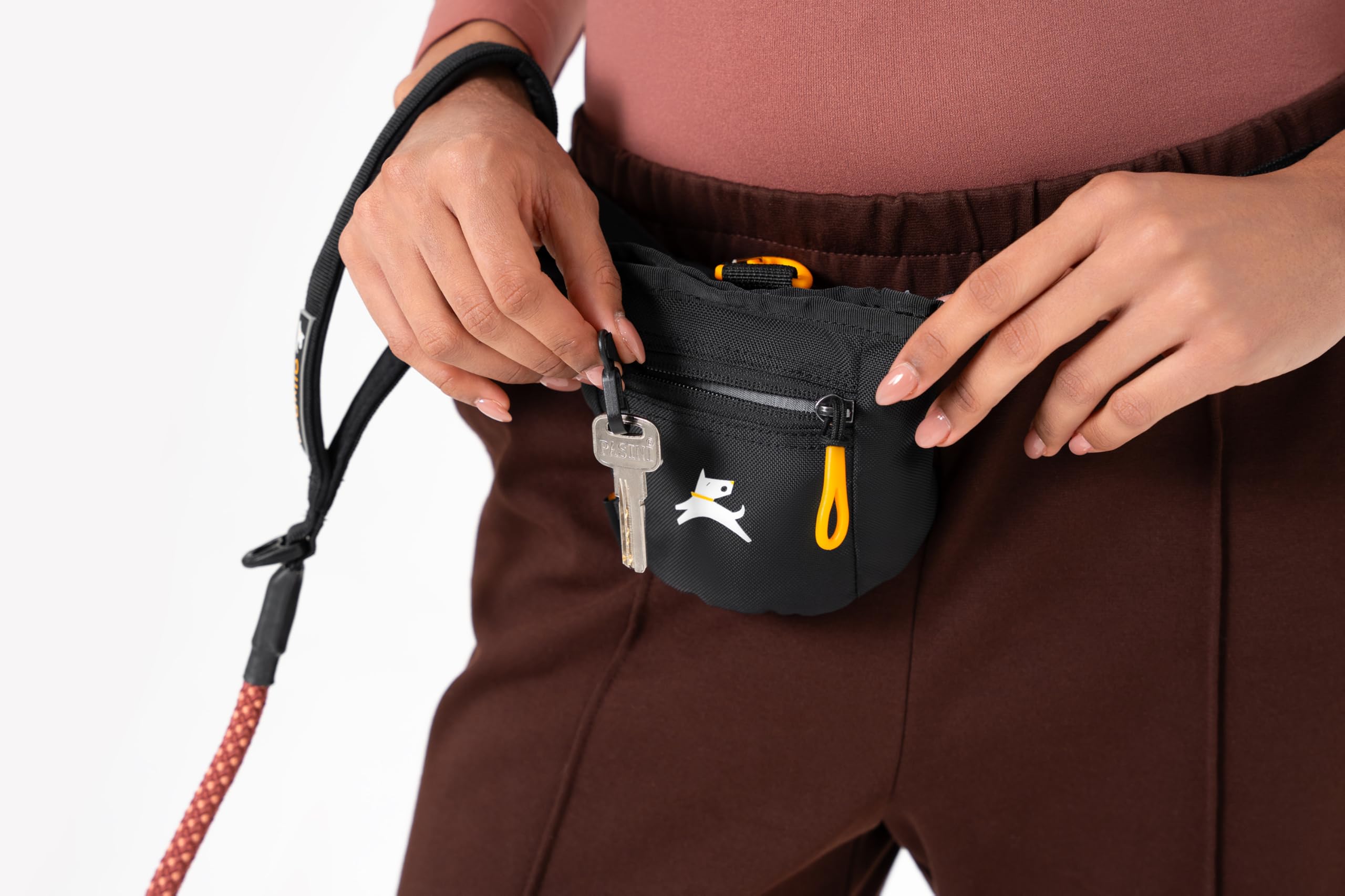OllyDog Goodie Treat Bag showing magnetic closure for quick reward access