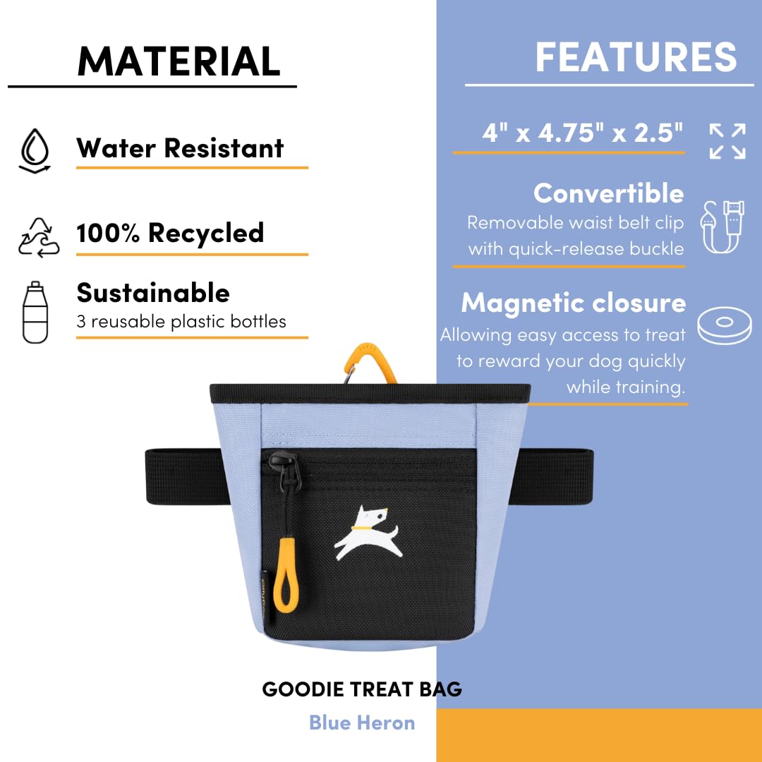 OllyDog Goodie Treat Bag water-resistant fabric keeps gear ready outdoors.