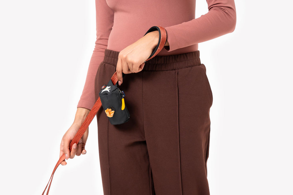 OllyDog Scoop Pick Up close-up showing secure zipper for quick bag access