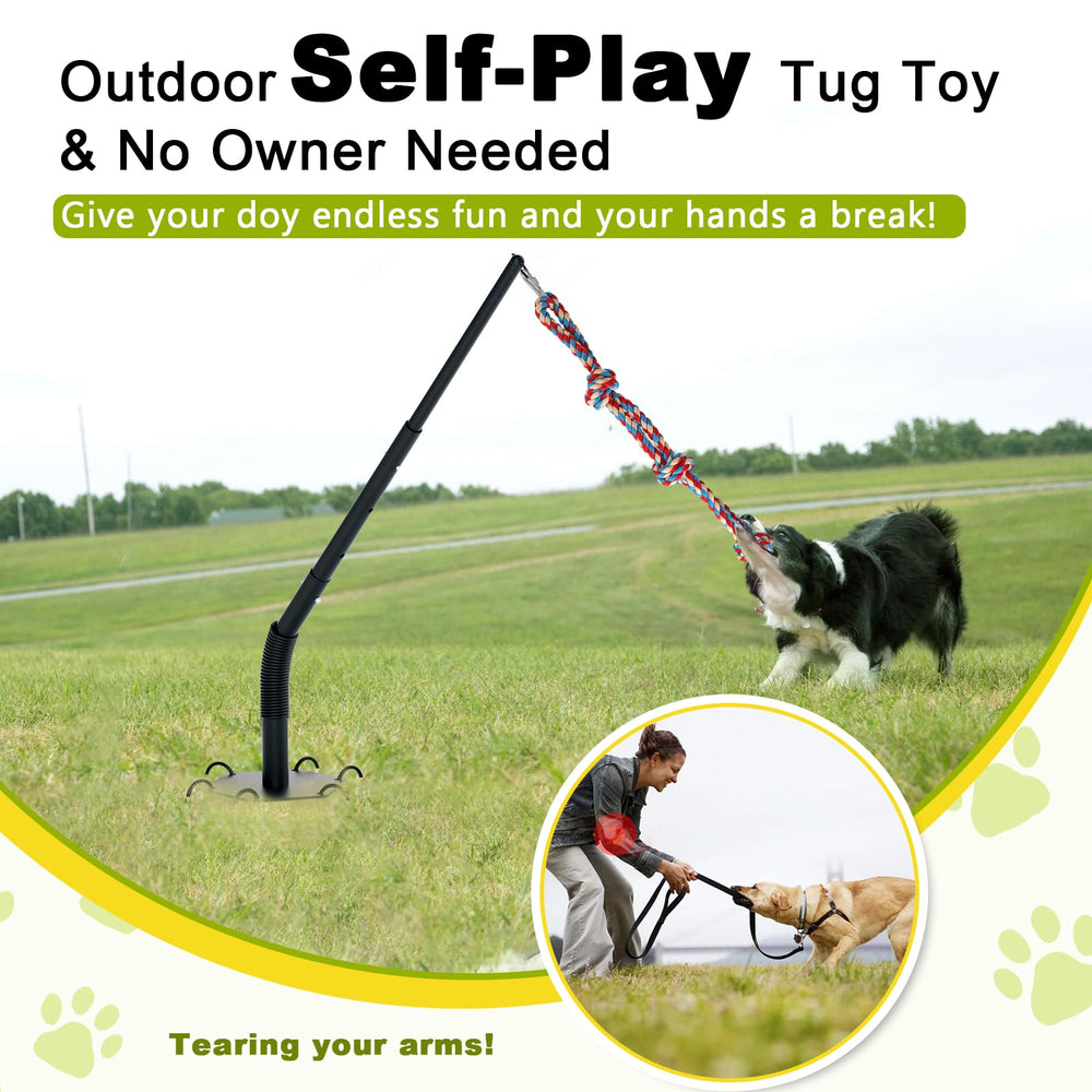 The Olpchee stakes secure the setup for strong dog pulls