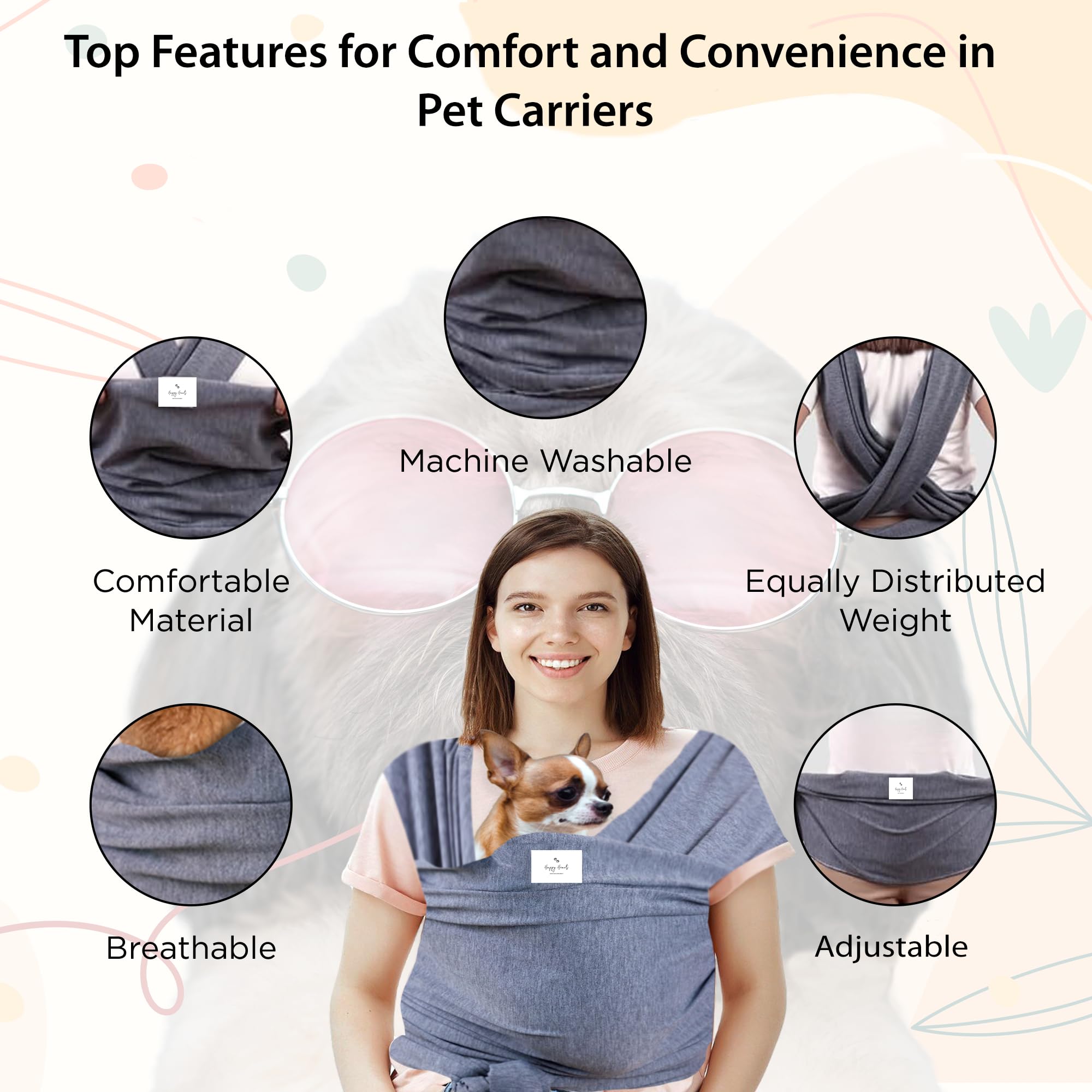 Olsalv sling worn by a model demonstrates hands-free mobility during errands.