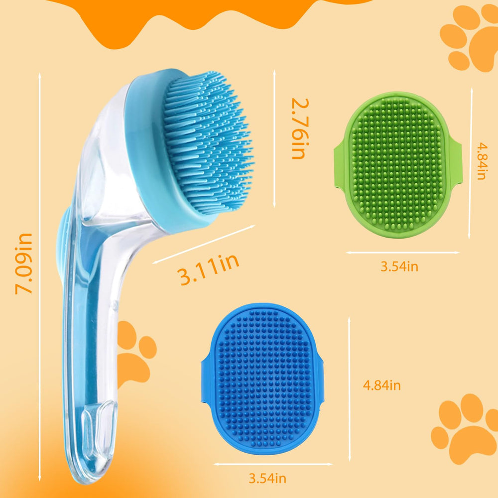 Omaky pet bath brush in-use for smoother bath-time grooming