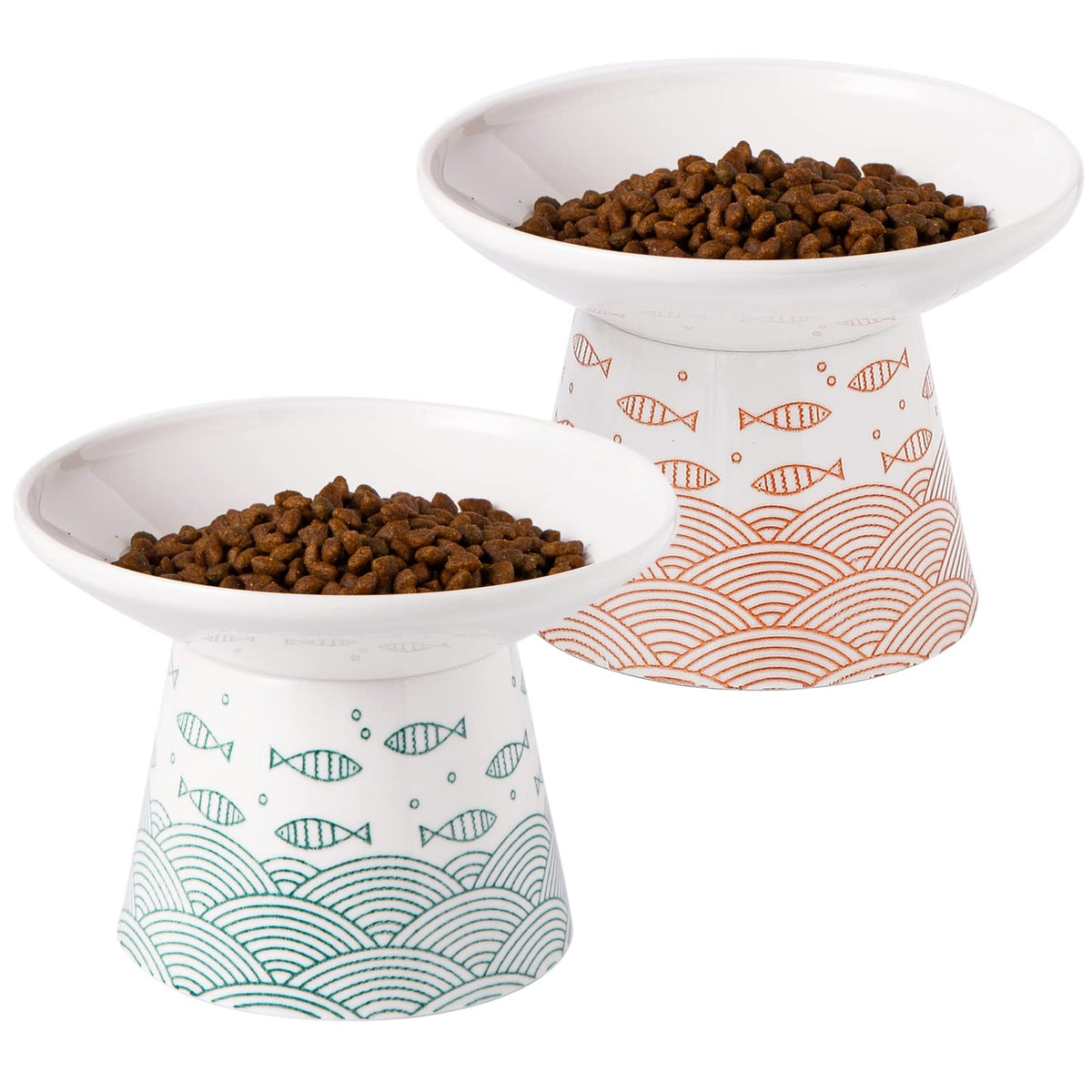 OMAYKEY elevated cat bowls with 4.3-inch height for easier dining