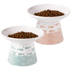 OMAYKEY elevated cat bowls with 4.3-inch height for easier dining