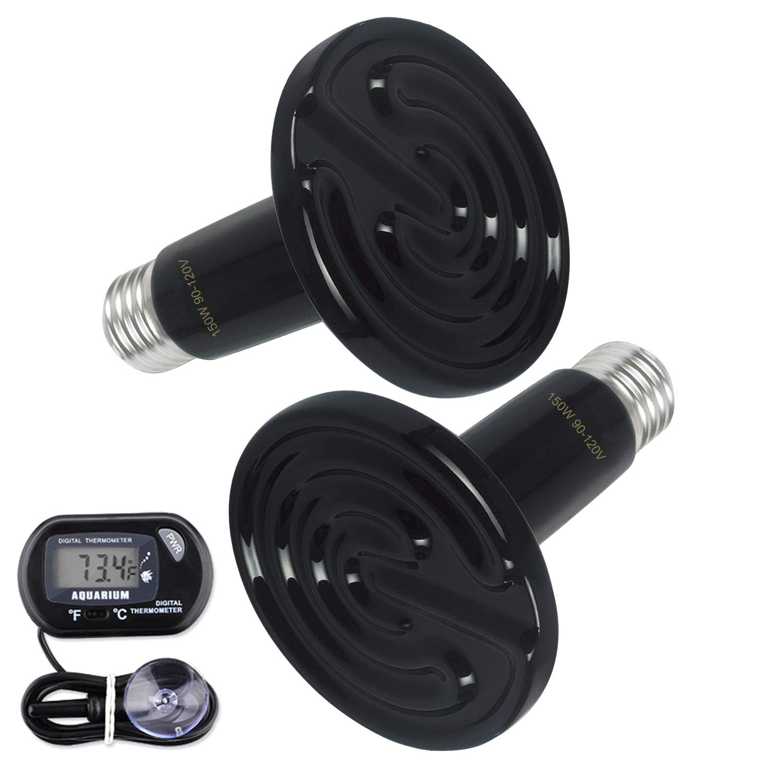 OMAYKEY lampara termica ceramica 150W, calor infrarrojo sin luz para reptiles