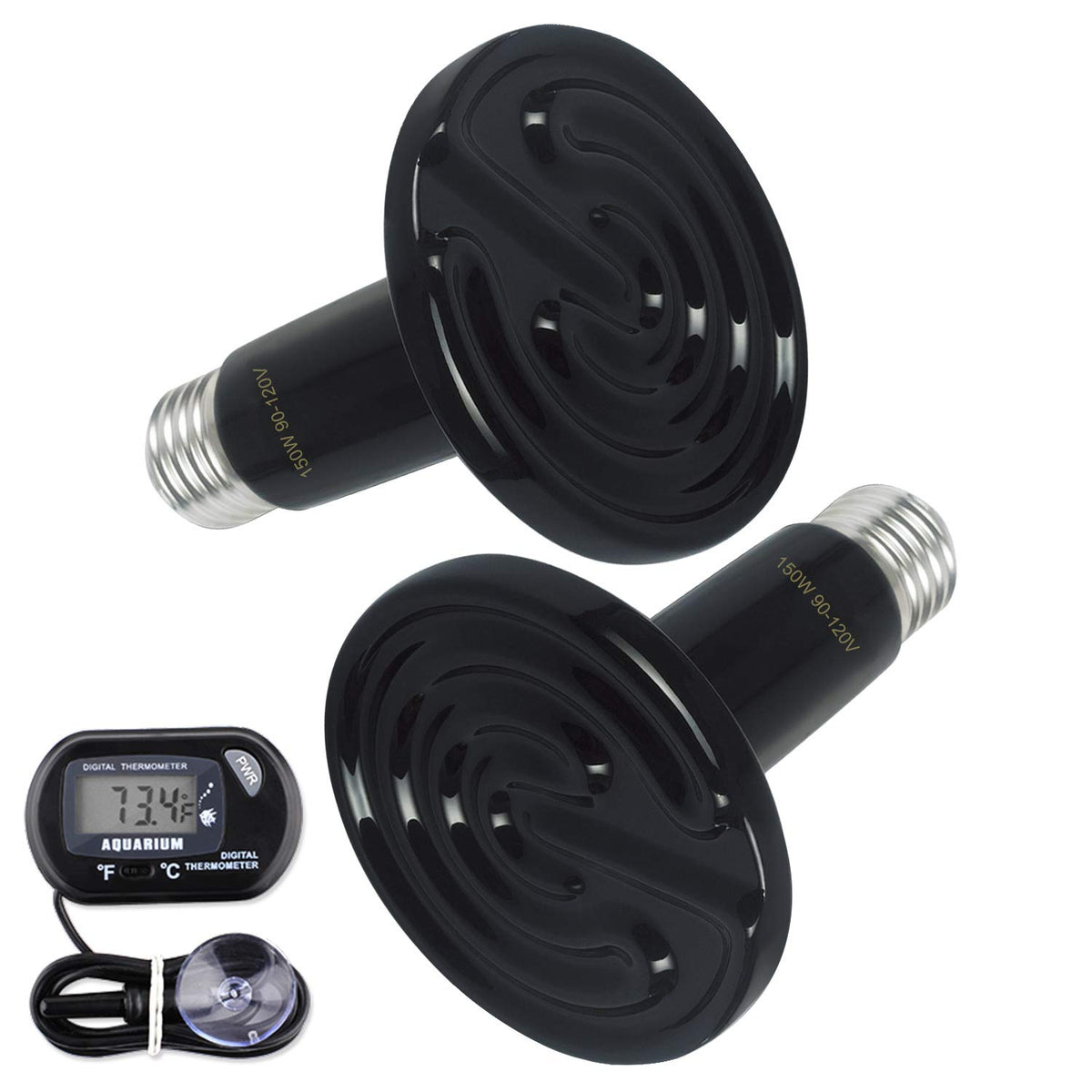OMAYKEY lampara termica ceramica 150W, calor infrarrojo sin luz para reptiles